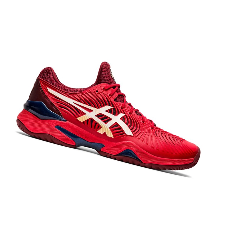 Red / White Men\'s Asics COURT FF 2 Tennis Shoes | US14279SQ