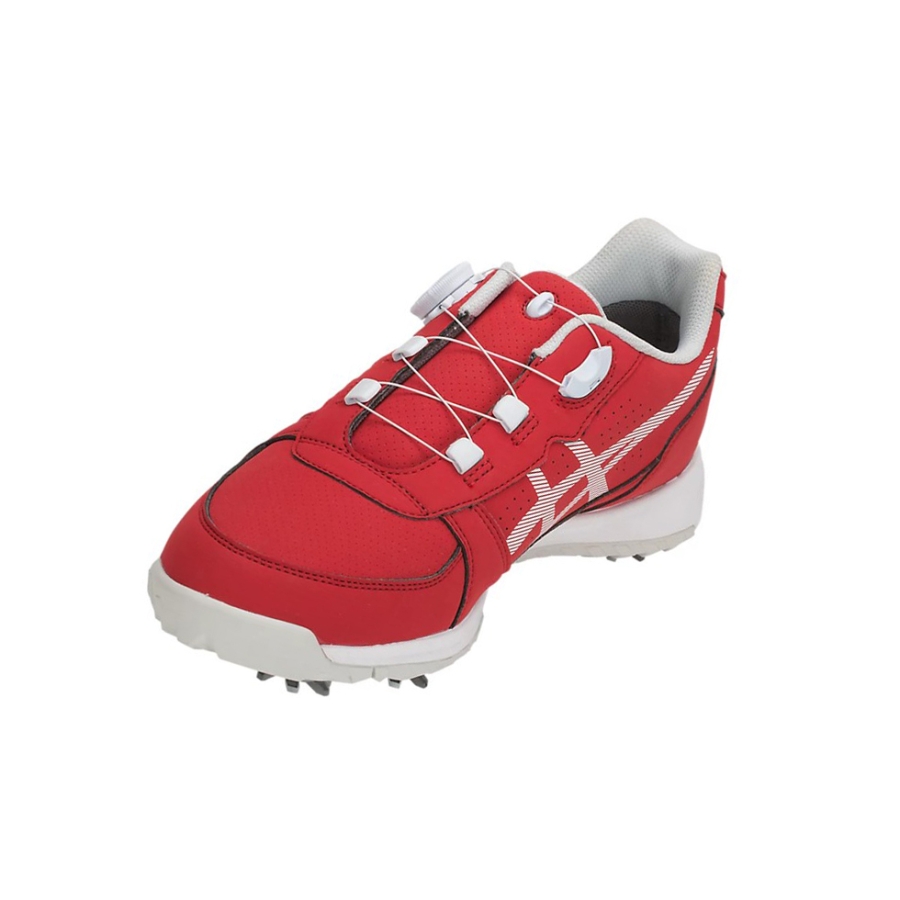 Red / White Men's Asics GEL-PRESHOT BOA Golf Shoes | US28543BL