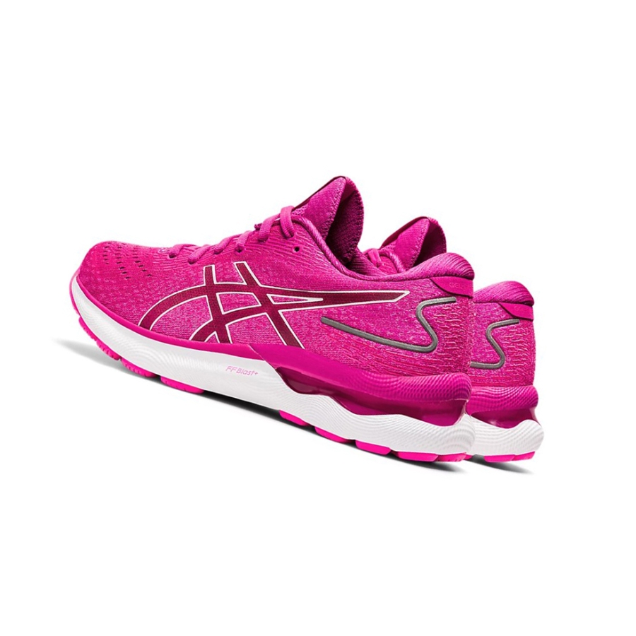 Red / White Women's Asics GEL-NIMBUS 24 Running Shoes | US70842LG