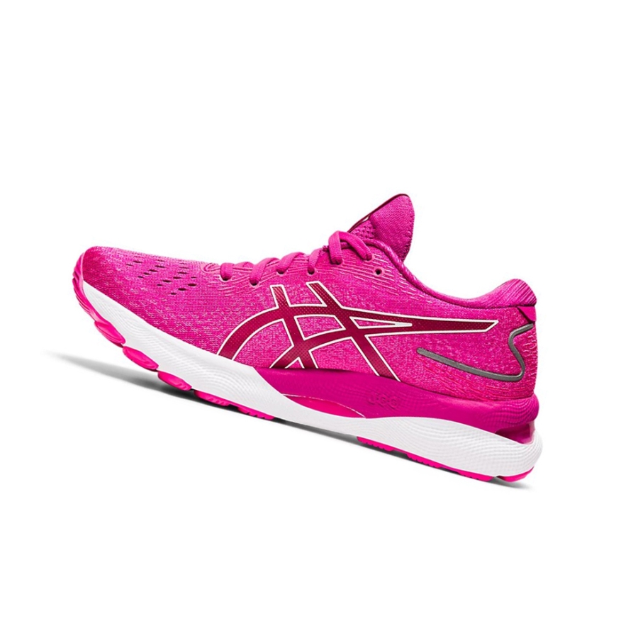 Red / White Women's Asics GEL-NIMBUS 24 Running Shoes | US70842LG