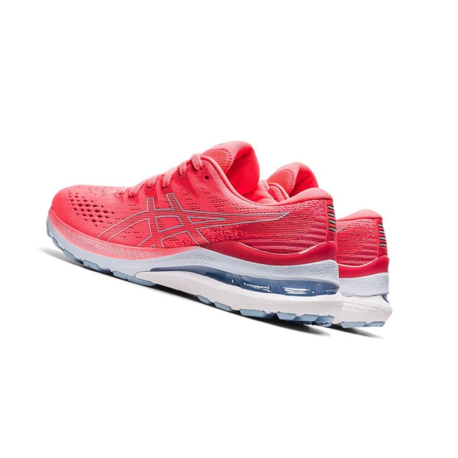 Red Women's Asics GEL-KAYANO 28 Wide Running Shoes | US57690YW