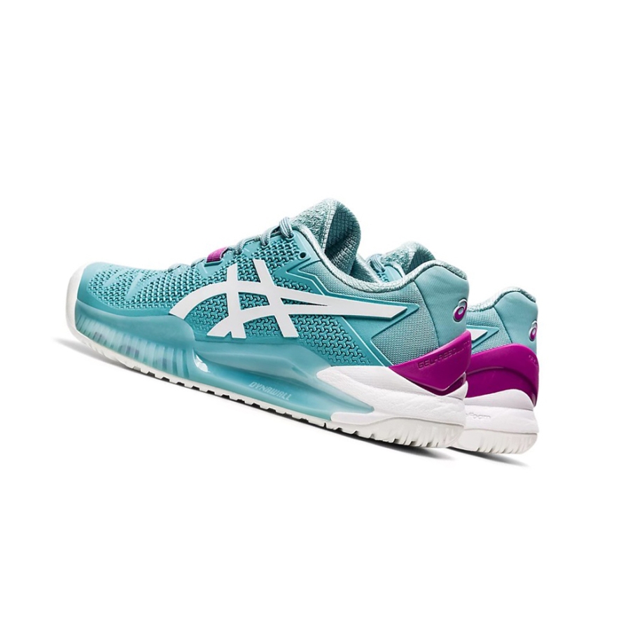 Smoke Blue / White Women's Asics GEL-RESOLUTION 8 (D) Tennis Shoes | US94687LC