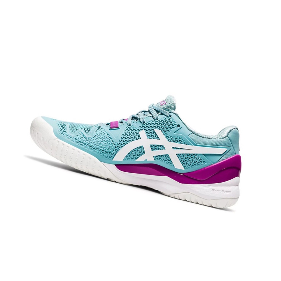 Smoke Blue / White Women's Asics GEL-RESOLUTION 8 (D) Tennis Shoes | US94687LC