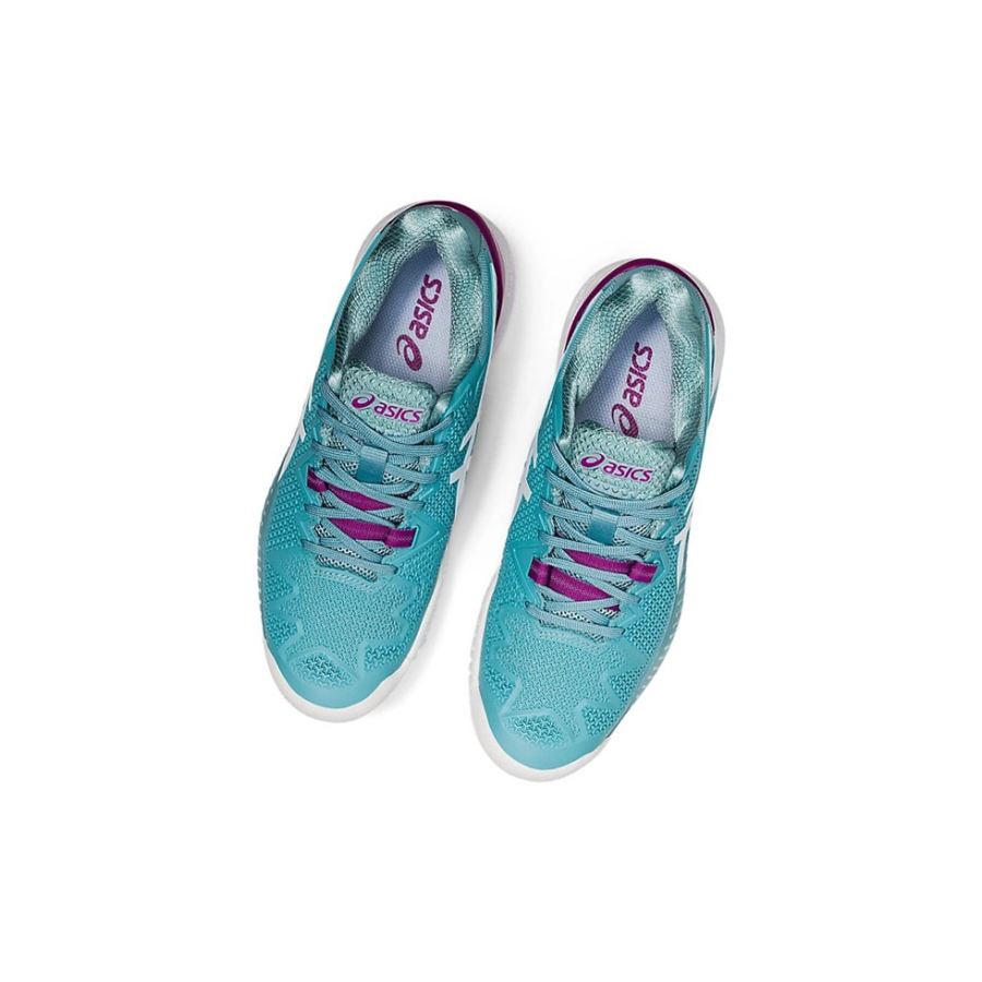 Smoke Blue / White Women's Asics GEL-RESOLUTION 8 (D) Tennis Shoes | US94687LC