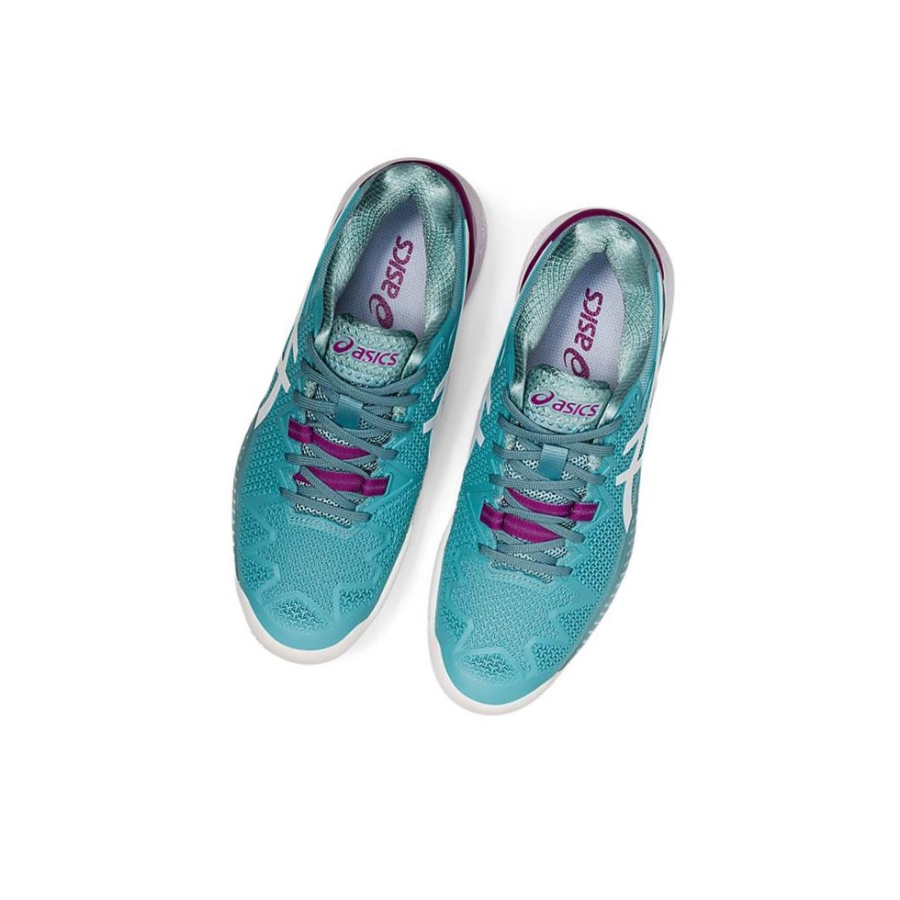 Turquoise Women's Asics GEL-RESOLUTION 8 CLAY Tennis Shoes | US16807ET