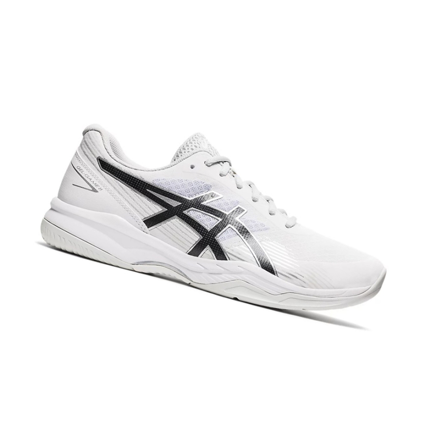 White / Black Men\'s Asics GEL-GAME 8 Tennis Shoes | US17824FL