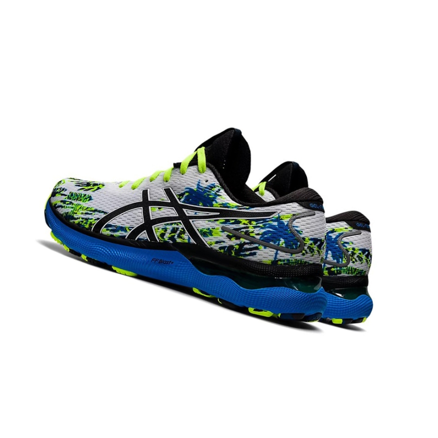 White / Black Men's Asics GEL-NIMBUS 24 Running Shoes | US70698VF