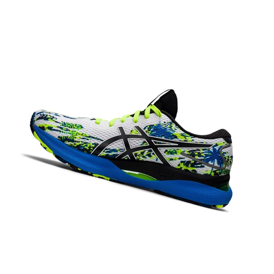 White / Black Men's Asics GEL-NIMBUS 24 Running Shoes | US70698VF