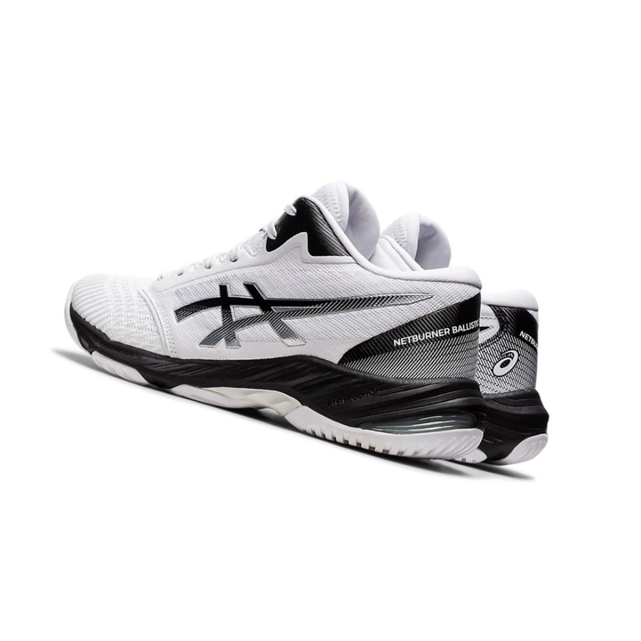 White / Black Men's Asics NETBURNER BALLISTIC FF MT 3 Volleyball Shoes | US83194JM