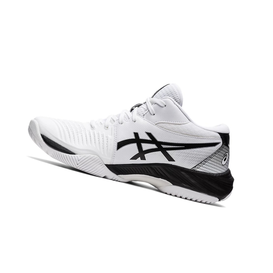 White / Black Men's Asics NETBURNER BALLISTIC FF MT 3 Volleyball Shoes | US83194JM