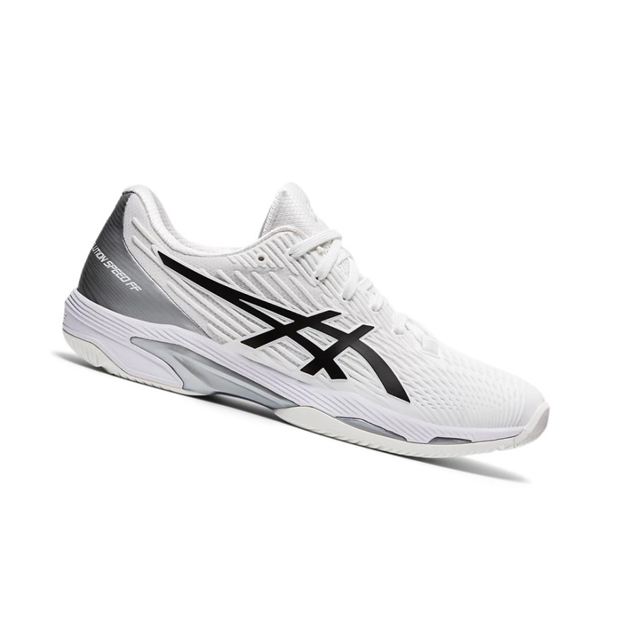 White / Black Men\'s Asics SOLUTION SPEED FF 2 Tennis Shoes | US97340UO