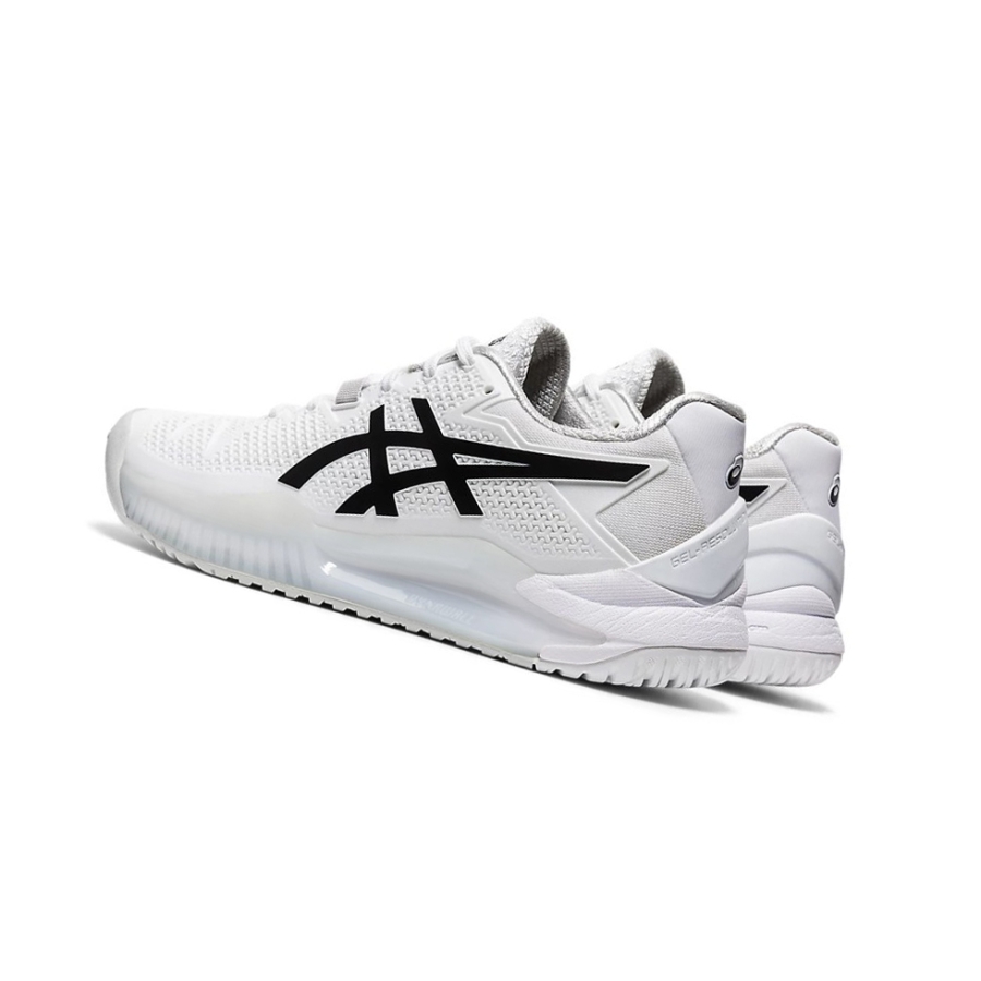 White / Black Women's Asics GEL-RESOLUTION 8 Tennis Shoes | US59467LE