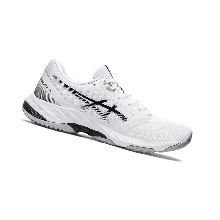 White / Black Women\'s Asics NETBURNER BALLISTIC FF 3 Volleyball Shoes | US20165ES