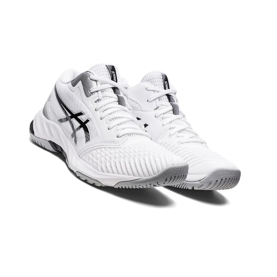 White / Black Women's Asics NETBURNER BALLISTIC FF MT 3 Volleyball Shoes | US43517ES