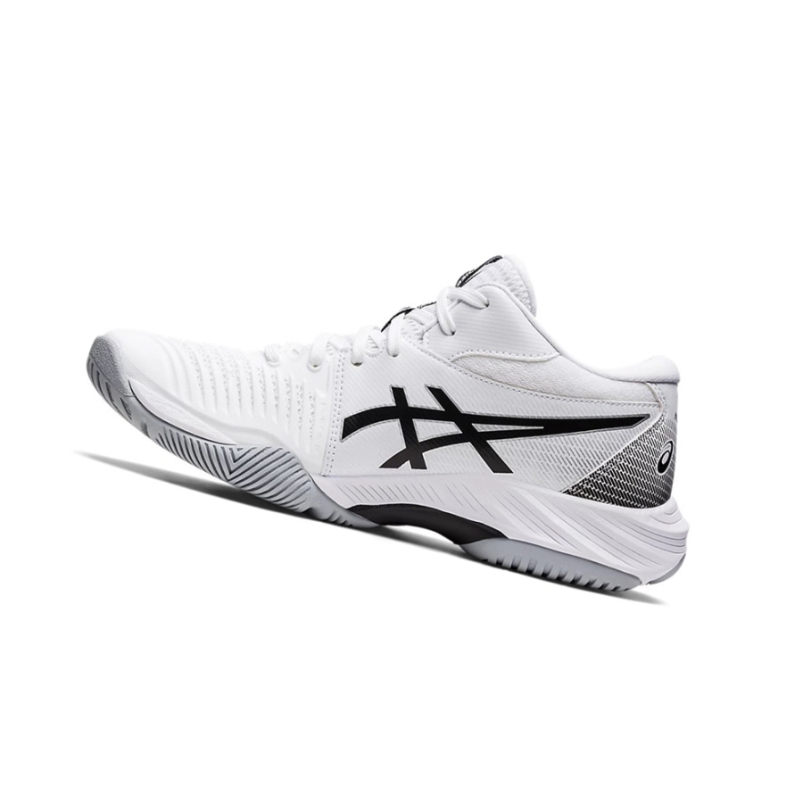 White / Black Women's Asics NETBURNER BALLISTIC FF MT 3 Volleyball Shoes | US43517ES