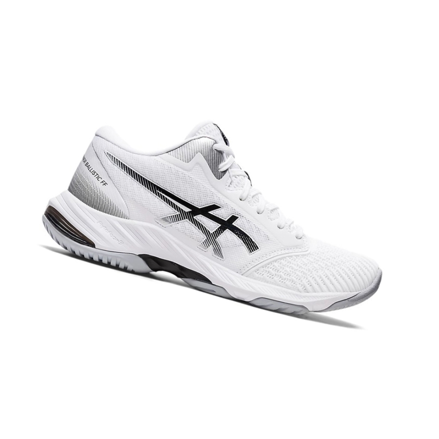 White / Black Women\'s Asics NETBURNER BALLISTIC FF MT 3 Volleyball Shoes | US43517ES