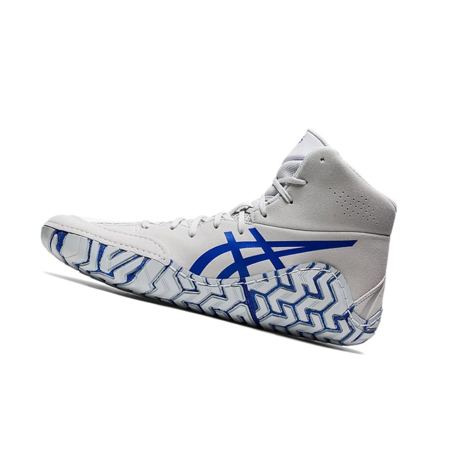 White / Blue Men's Asics AGGRESSOR 5 Wrestling Shoes | US02498HR