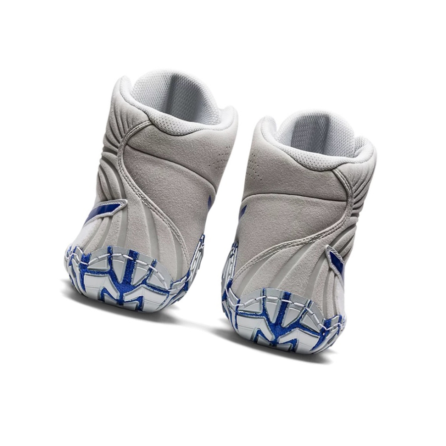 White / Blue Men's Asics AGGRESSOR 5 Wrestling Shoes | US02498HR