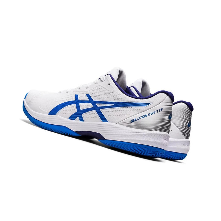 White / Blue Men's Asics SOLUTION SWIFT FF CLAY Tennis Shoes | US92371DM