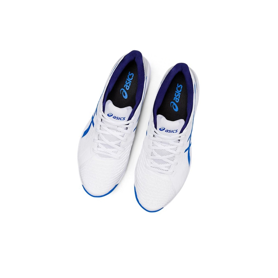 White / Blue Men's Asics SOLUTION SWIFT FF CLAY Tennis Shoes | US92371DM