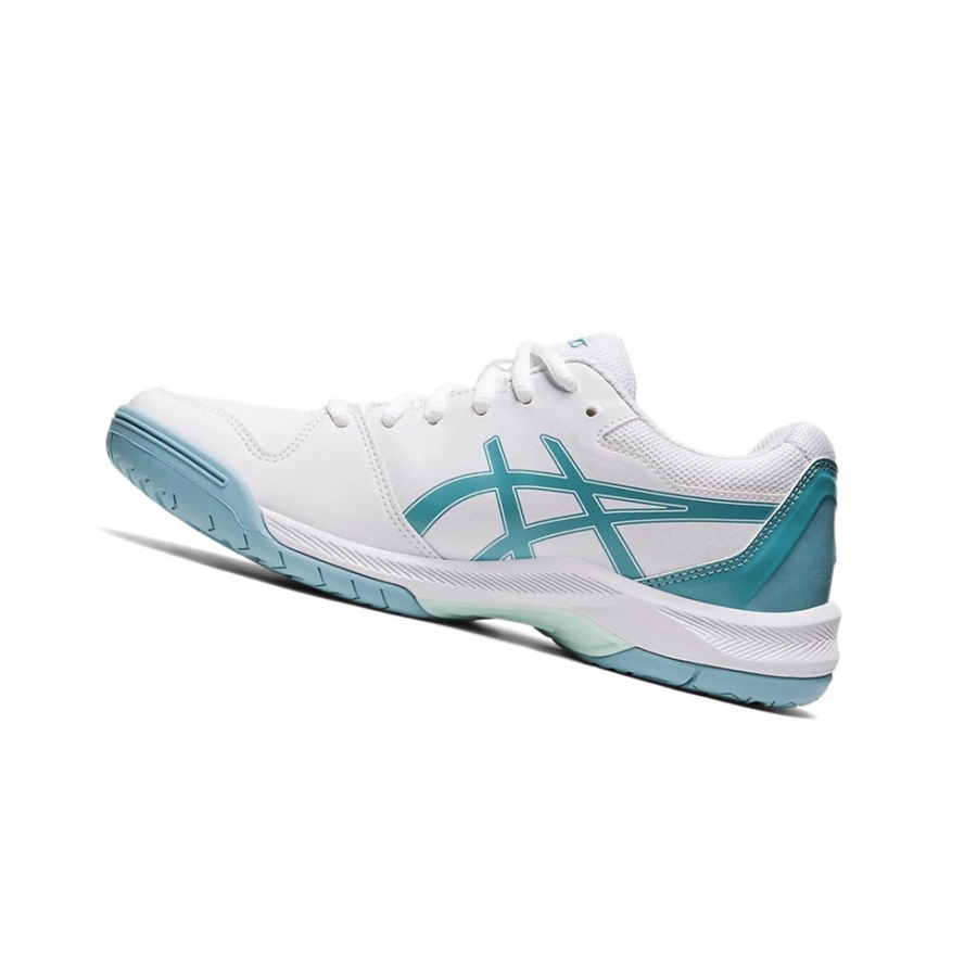 White / Blue Women's Asics GEL-DEDICATE 7 Tennis Shoes | US13028KG