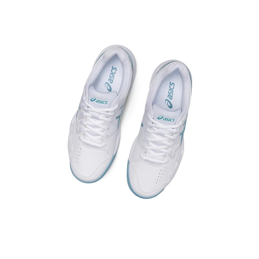 White / Blue Women's Asics GEL-DEDICATE 7 Tennis Shoes | US13028KG