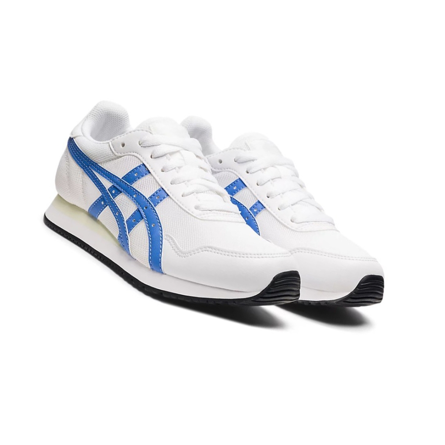 White / Blue Women's Asics TIGER RUNNER Sneakers | US92387UT