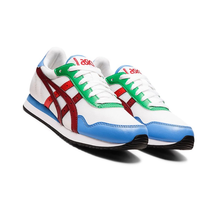 White / Burgundy Women's Asics TIGER RUNNER Sneakers | US08439NB