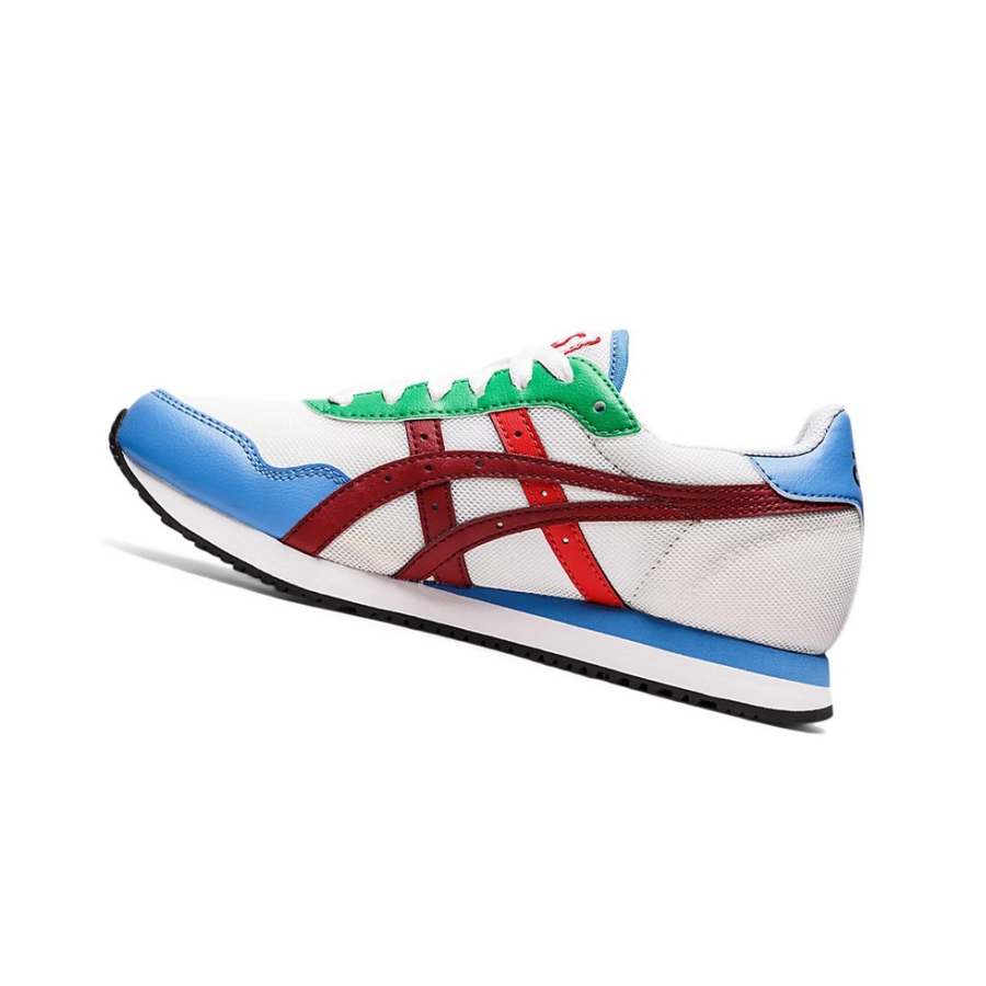 White / Burgundy Women's Asics TIGER RUNNER Sneakers | US08439NB