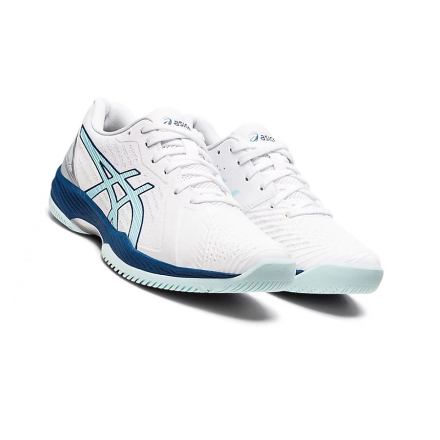 White / Clear Blue Women's Asics SOLUTION SWIFT FF Tennis Shoes | US21896FR