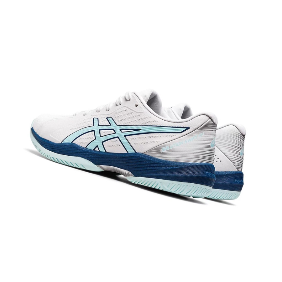 White / Clear Blue Women's Asics SOLUTION SWIFT FF Tennis Shoes | US21896FR