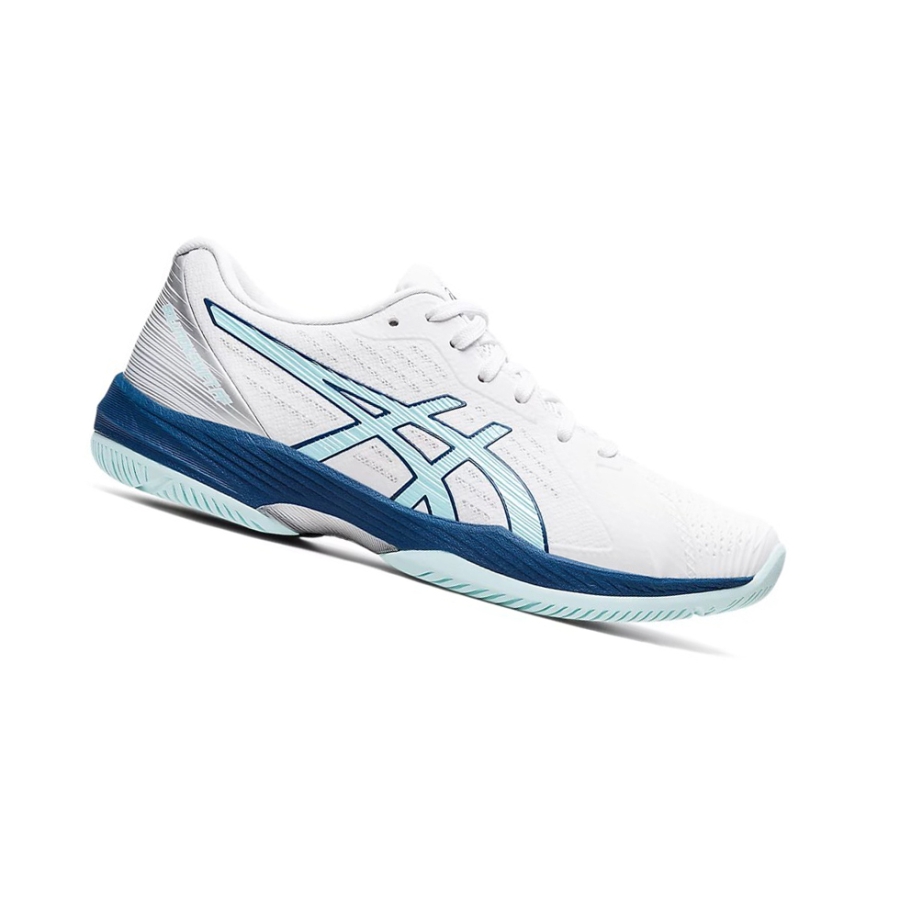 White / Clear Blue Women\'s Asics SOLUTION SWIFT FF Tennis Shoes | US21896FR