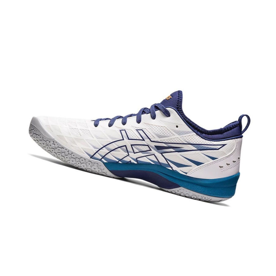 White / Deep Ocean Men's Asics BLAST FF 3 Volleyball Shoes | US05617TU