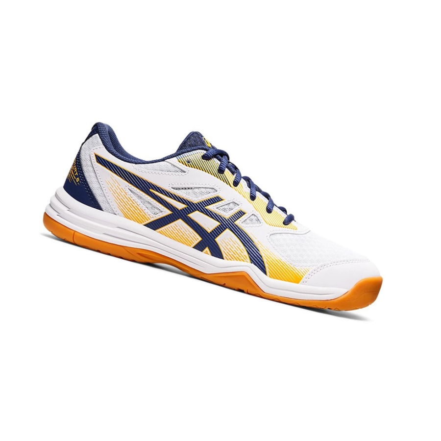 White / Deep Ocean Men\'s Asics UPCOURT 5 Volleyball Shoes | US73829JZ