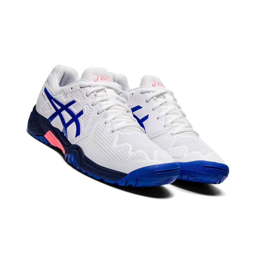 White Kids' Asics GEL-RESOLUTION 8 Clay GS Tennis Shoes | US10738BU