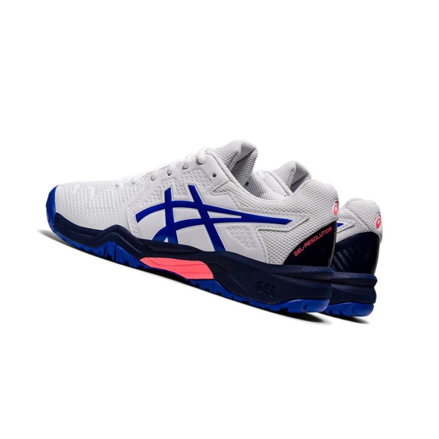 White Kids' Asics GEL-RESOLUTION 8 Clay GS Tennis Shoes | US10738BU