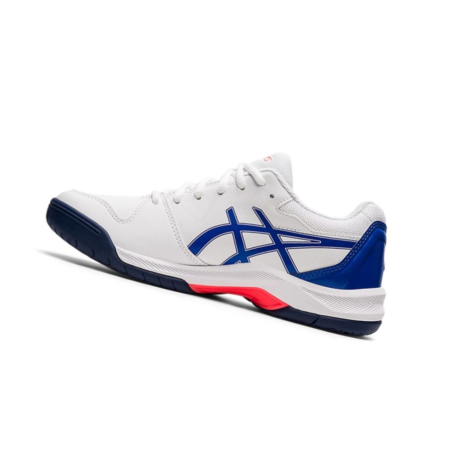 White / Lapis Lazuli Blue Women's Asics GEL-DEDICATE 7 Tennis Shoes | US37896YG