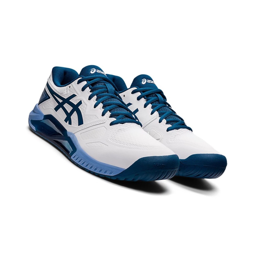 White / Light Indigo Men's Asics GEL-CHALLENGER 13 Tennis Shoes | US01583HF