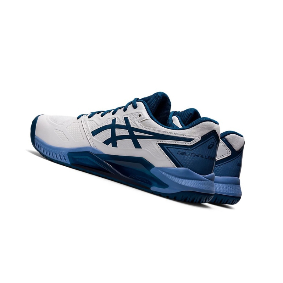 White / Light Indigo Men's Asics GEL-CHALLENGER 13 Tennis Shoes | US01583HF