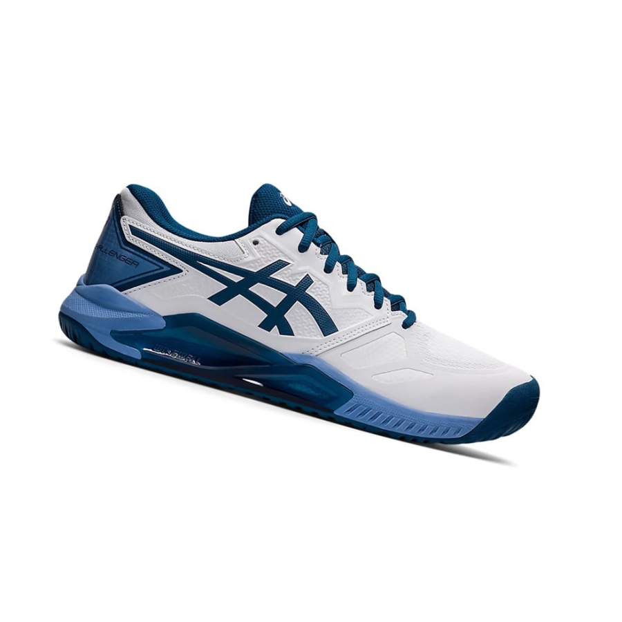 White / Light Indigo Men\'s Asics GEL-CHALLENGER 13 Tennis Shoes | US01583HF