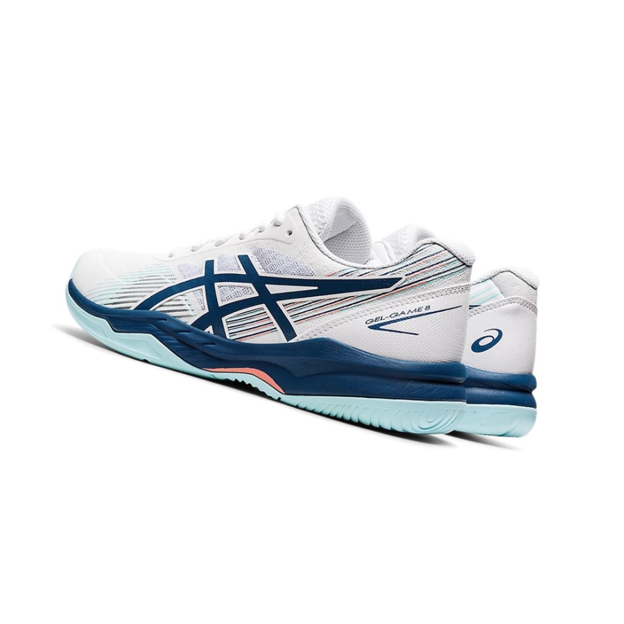 White / Light Indigo Women's Asics GEL-GAME 8 Tennis Shoes | US42816LM