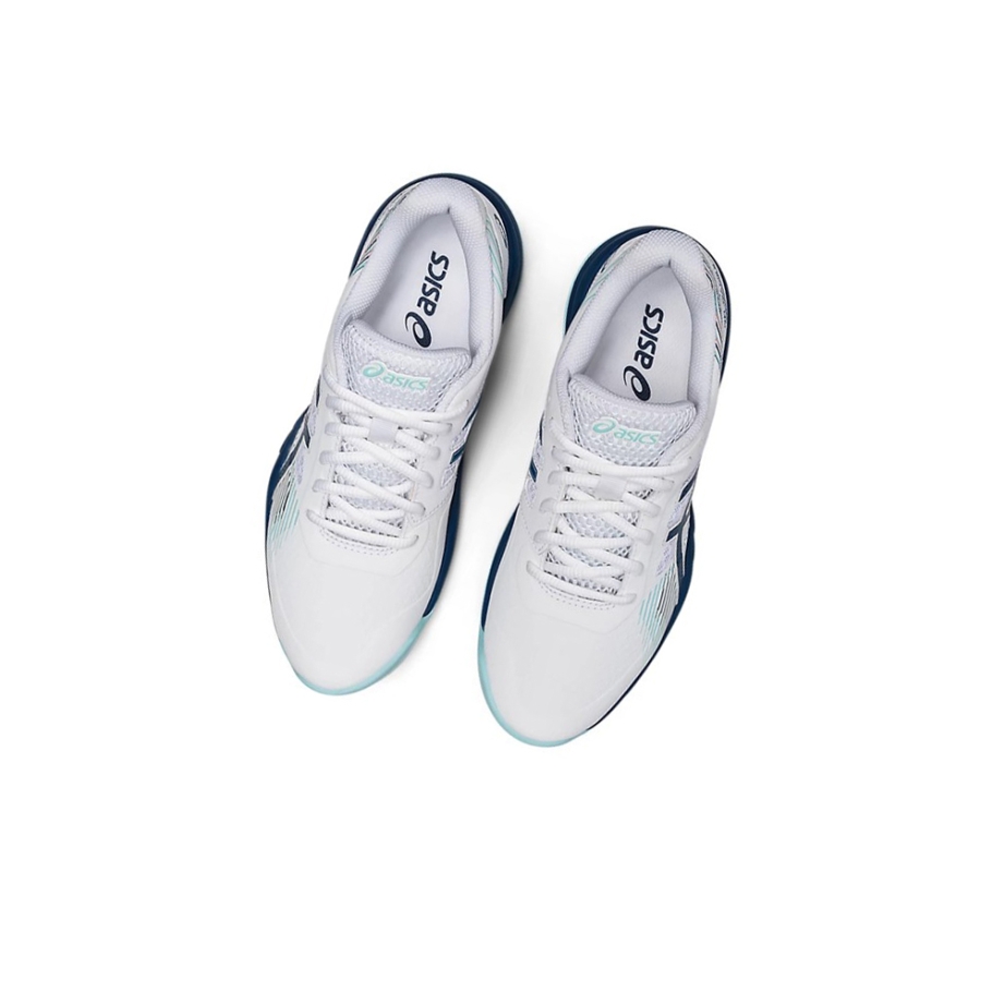 White / Light Indigo Women's Asics GEL-GAME 8 Tennis Shoes | US42816LM