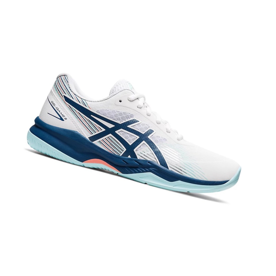 White / Light Indigo Women\'s Asics GEL-GAME 8 Tennis Shoes | US42816LM