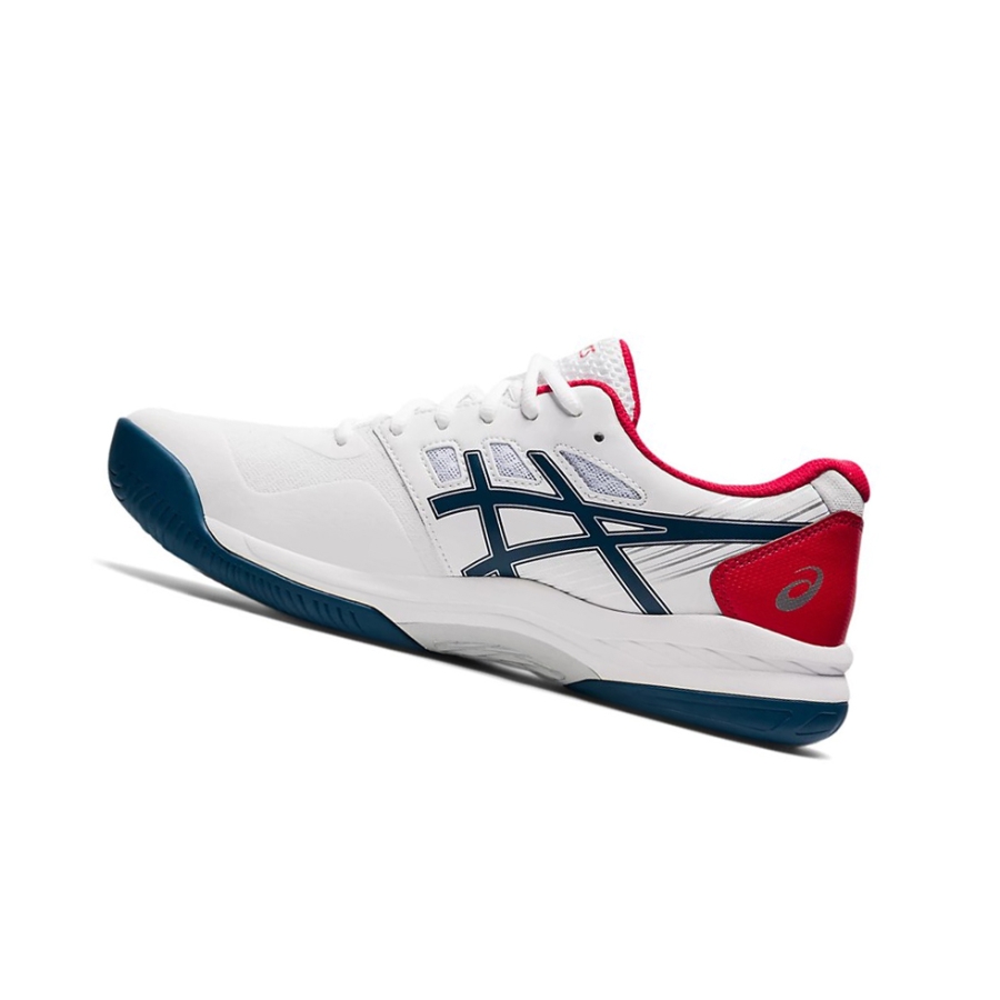 White / Mako Blue Men's Asics GEL-GAME 8 Tennis Shoes | US13896JI