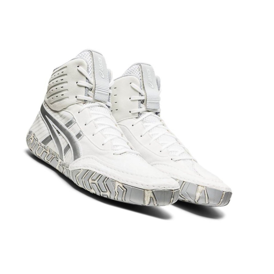 White Men's Asics AGGRESSOR 4 Wrestling Shoes | US64127FA