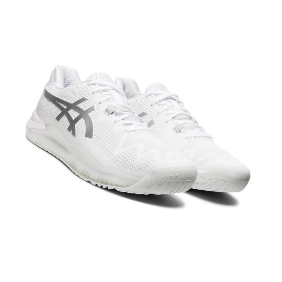 White Men's Asics GEL-RESOLUTION 8 Tennis Shoes | US48521IO