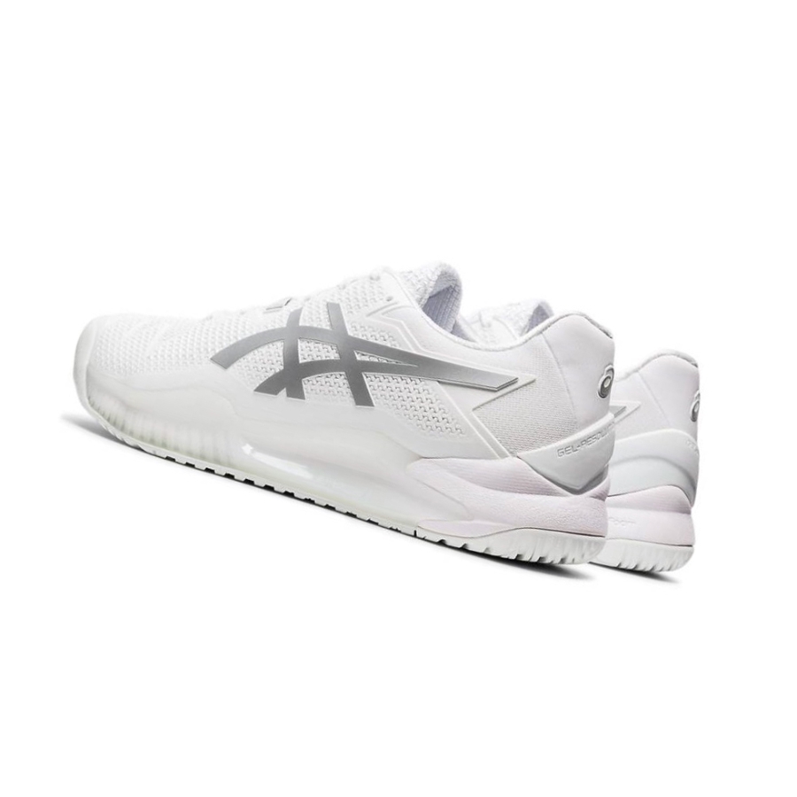 White Men's Asics GEL-RESOLUTION 8 Tennis Shoes | US48521IO