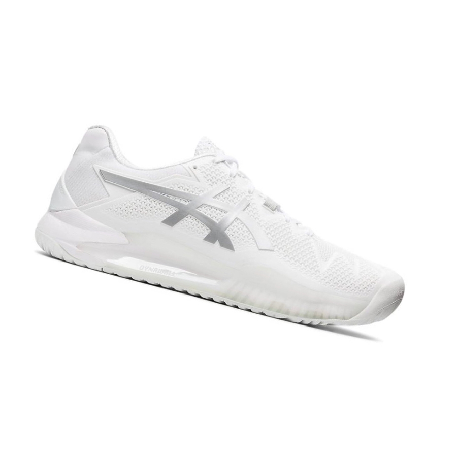 White Men\'s Asics GEL-RESOLUTION 8 Tennis Shoes | US48521IO