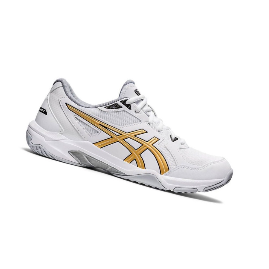 White Men\'s Asics GEL-ROCKET 10 Volleyball Shoes | US93701TD