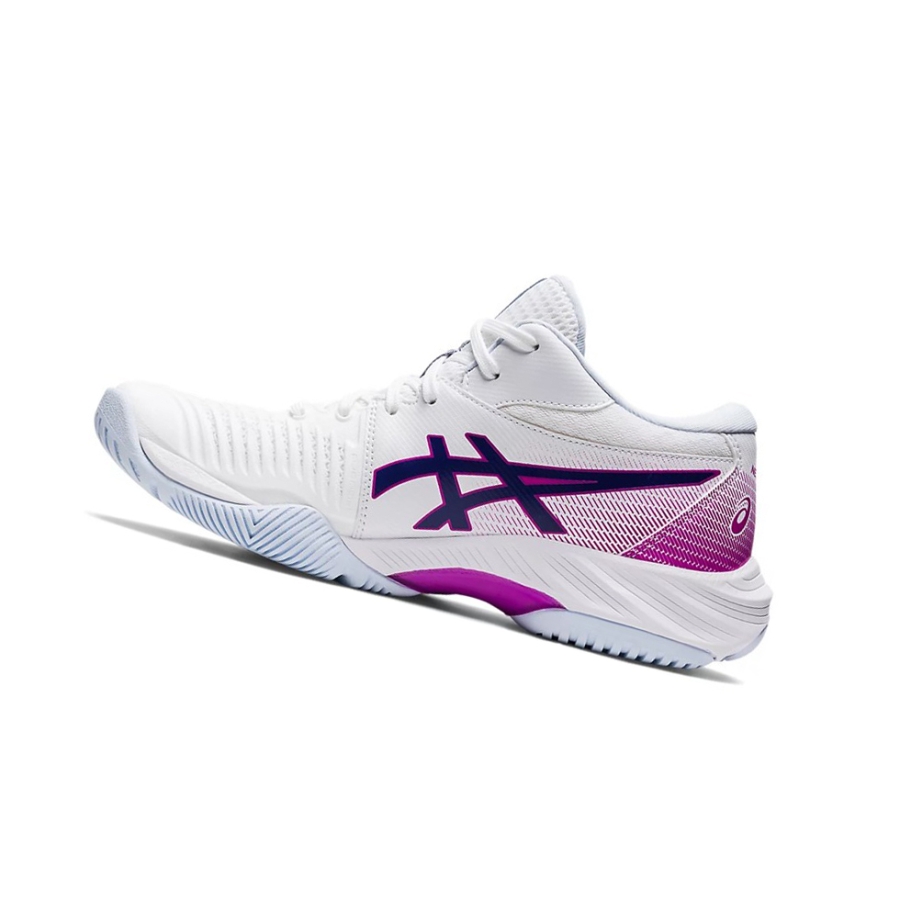 White / Orchid Women's Asics NETBURNER BALLISTIC FF MT 3 Volleyball Shoes | US27906QI